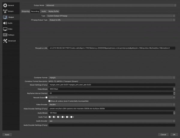 OBS Studio configuration for a multi-track SRT broadcast (max 12 languages)  - Clevercast Docs